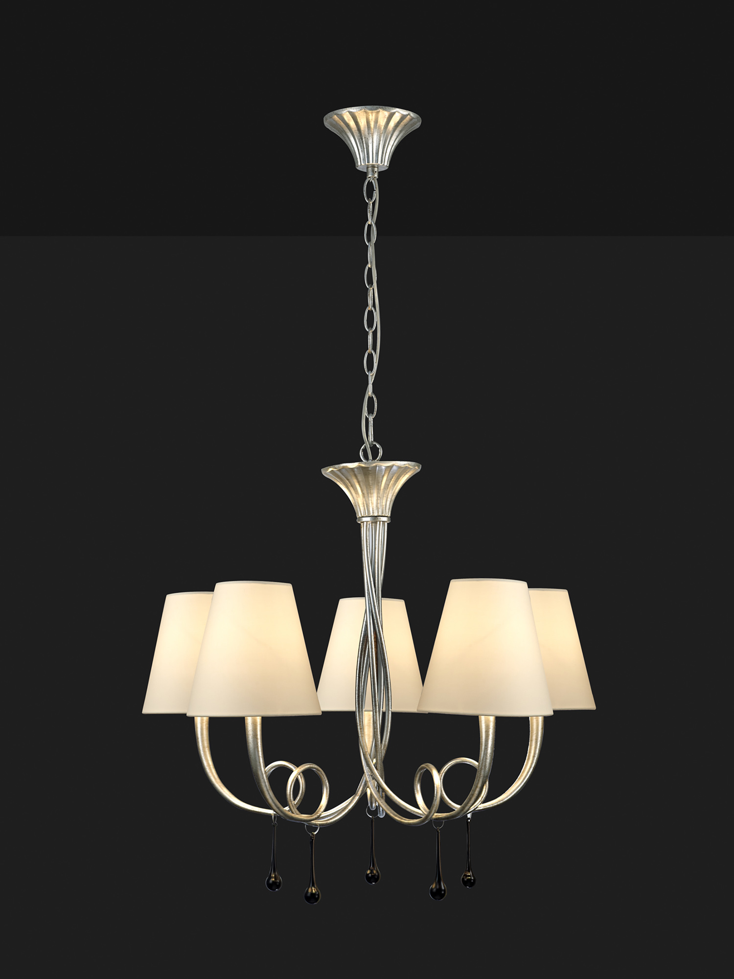 Paola Silver-Cream Ceiling Lights Mantra Multi Arm Fittings